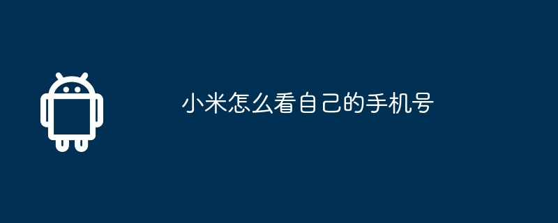 小米怎么看自己的手机号