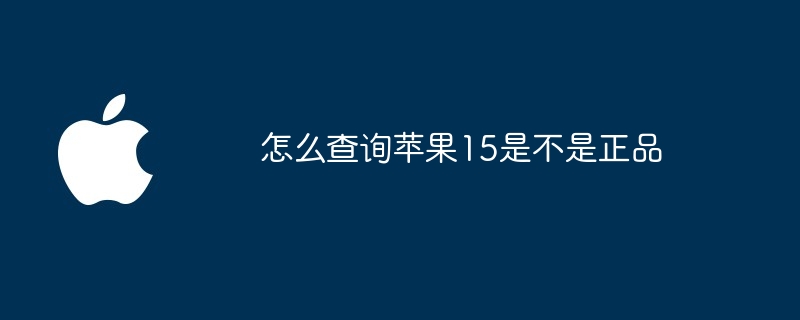 怎么查询苹果15是不是正品