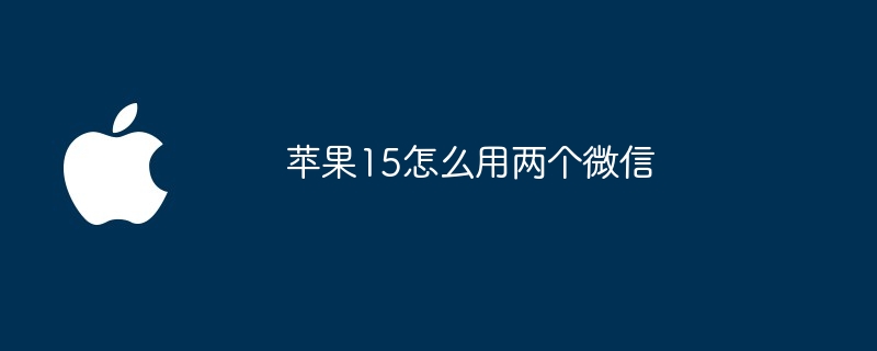 苹果15怎么用两个微信