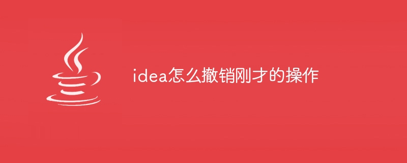 idea怎么撤销刚才的操作（撤销.操作.idea...）