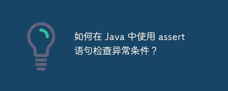 如何在 Java 中使用 assert 语句检查异常条件？（语句.异常.条件.检查.如何在...）