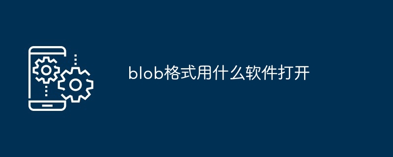 blob格式用什么软件打开