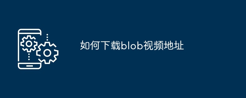 如何下载blob视频地址