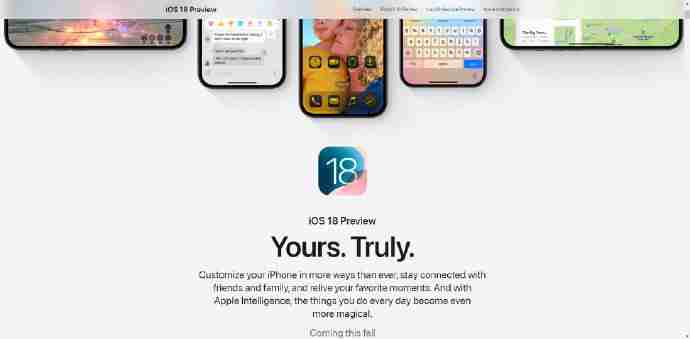 苹果中国官网上线ios 18预览，宣传文案“真的很你”遭吐槽