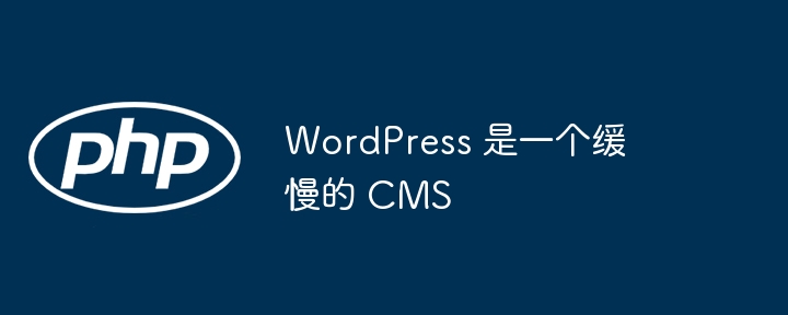 WordPress 是一个缓慢的 CMS（是一个.缓慢.WordPress.CMS...）