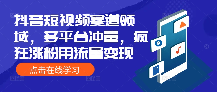 抖音短视频赛道领域，多平台冲量，疯狂涨粉用流量变现（冲量,变现,赛道,流量,领域....）