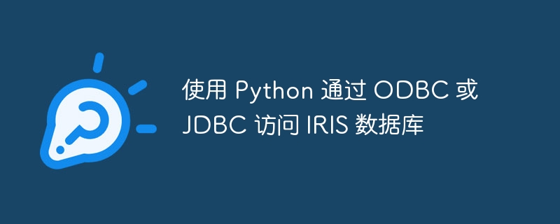 使用 Python 通过 ODBC 或 JDBC 访问 IRIS 数据库（数据库.访问.ODBC.Python.IRIS...）