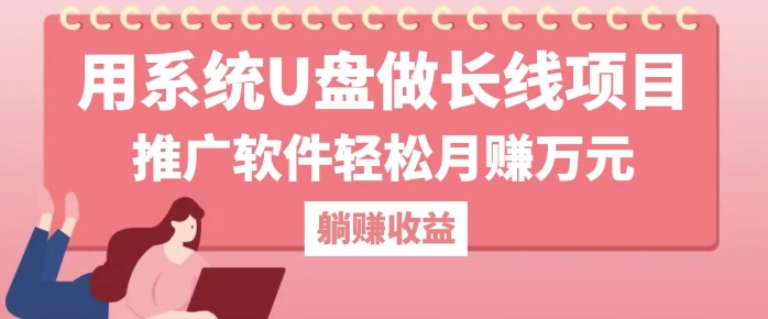 用系统U盘做长线项目，推广软件轻松月入过W（月入,轻松,推广,项目,系统....）