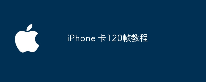 iPhone 卡120帧教程