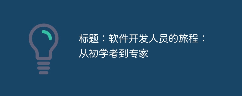 标题：软件开发人员的旅程：从初学者到专家（开发人员.初学者.旅程.标题.专家...）