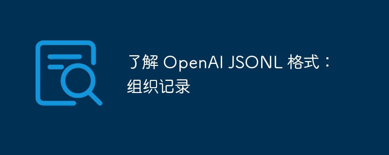 了解 OpenAI JSONL 格式：组织记录（组织.格式.记录.OpenAI.JSONL...）