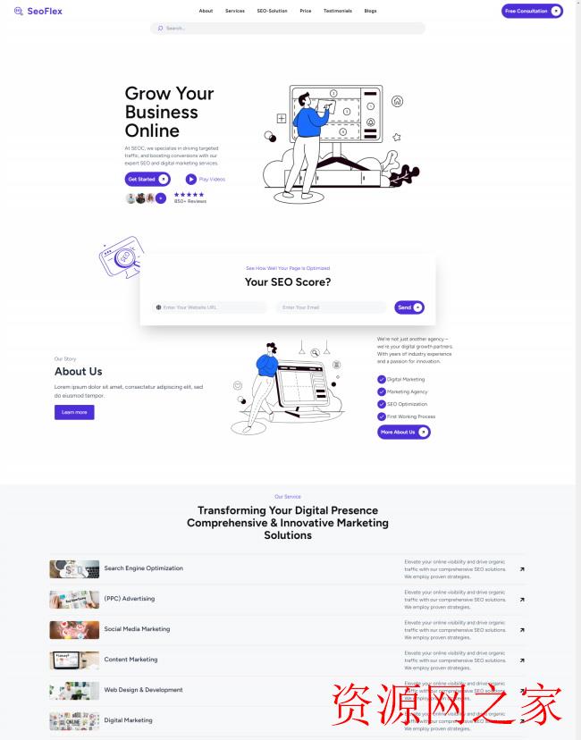 现代SEO数字营销服务网站模板(服务网站,模板,数字,营销,SEO......)