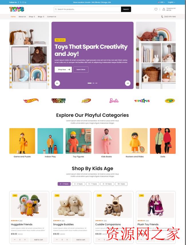 HTML5儿童玩具在线购物网站模板(在线,儿童玩具,购物网站,模板,HTML5......)