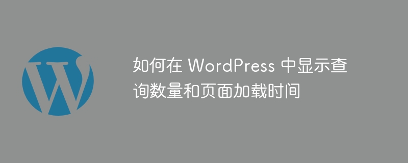 如何在 WordPress 中显示查询数量和页面加载时间