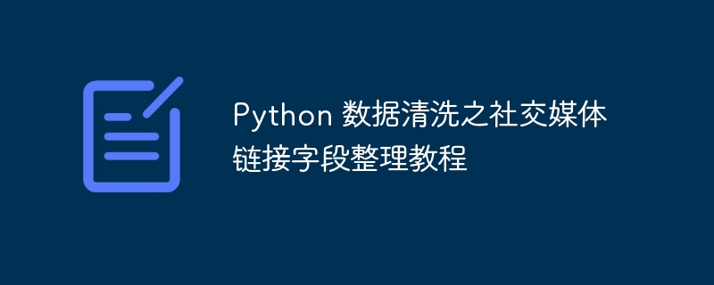 Python 数据清洗之社交媒体链接字段整理教程（字段.社交.清洗.整理.链接...）